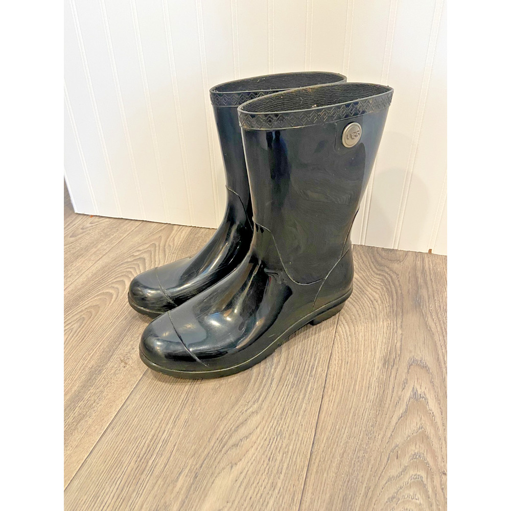 UGG SIENNA BLACK WATERPROOF RUBBER BOOT WOMEN'S RAIN BOOTS SIZE US 9